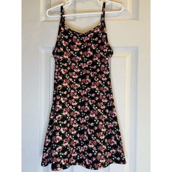 Bobby Brooks Girls Dress Size 6/6X Black Floral Sleeveless Sundress EUC - Picture 1 of 2
